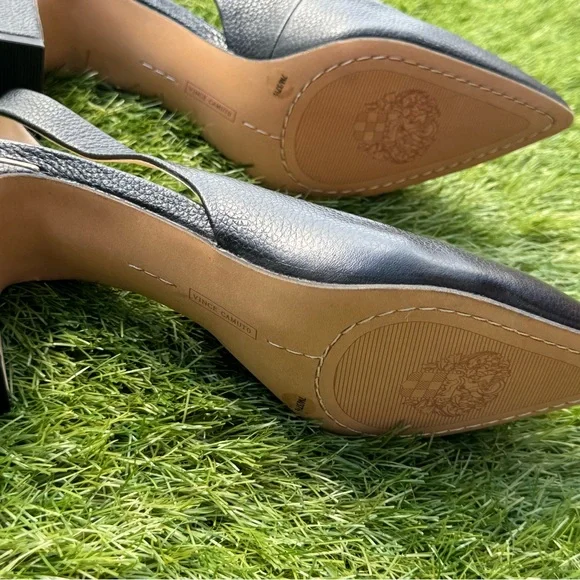 Vince Camuto Hamden Slingback Pump 7M / 37.5 Black Leather - Picture 4 of 16